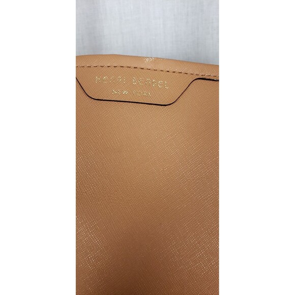 Henri Bendel Tote Handbag Double Handles Large Tan Saffiano Leather Classic Work - Picture 3 of 10